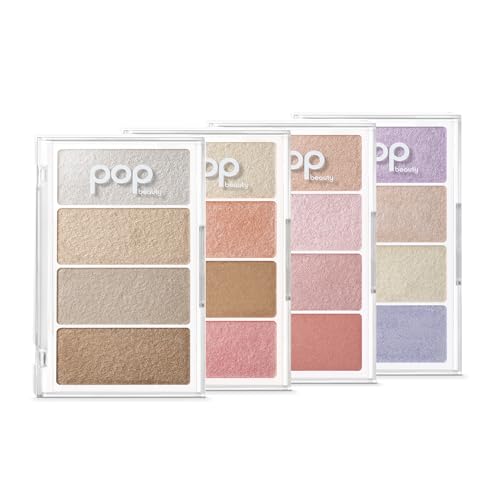 POP Beauty Prismatic Blush & Highlighter Palette - Ethereal 3D Glow, 4 Shades