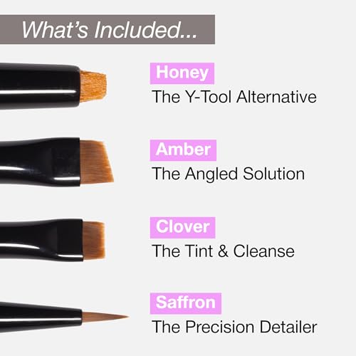 Curacoro Lash Lift Brush Set - 4-Piece Black Brushes for Precision