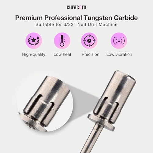 CURACORO 3/32" Mandrel Nail Drill Bit - Stainless Steel for Large Sanding Bands
