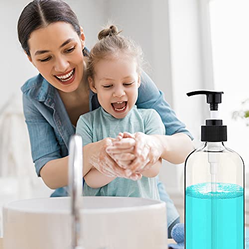 Vioetry 32oz Refillable Pump Bottles - BPA-Free Clear Plastic Dispenser (2 Pack)