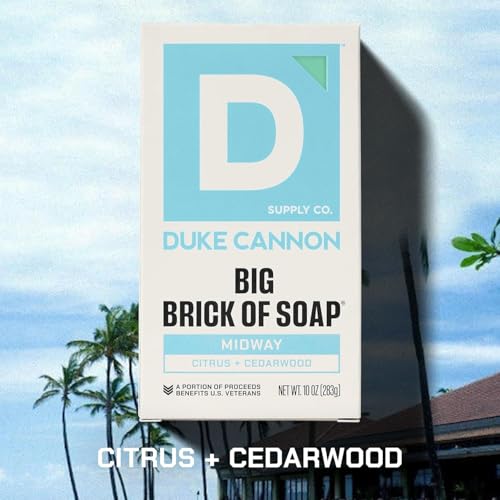 Duke Cannon Men's Extra Large Bar Soap Pack of 2 - Midway Citrus & Cedarwood, 10 oz - Natural, Made in USA