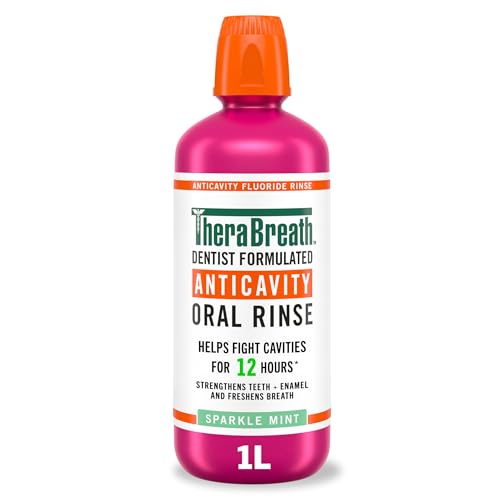 TheraBreath Anticavity Fluoride Mouthwash 3.38 Fl Oz - Sparkle Mint, 1 Liter