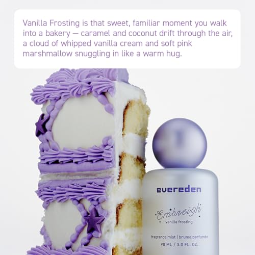 Evereden x Embreigh Hair and Body Fragrance Mist | Vanilla Frosting Limited Edition | Kids Perfume for Girls | Hair and Body Mist for Teens | Long Lasting Perfume for Teen Girls | 3 fl.oz.