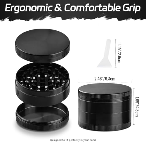 2.5'' Heavy-Duty Zinc Alloy Spice Grinder for Kitchen - Smooth Grinding