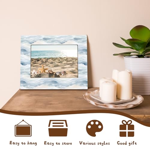 Coastal Blue and White Beach Picture Frame 8x10 - Nautical Decor
