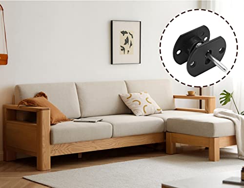 4 Pack Black Sectional Couch Connectors - Durable Pin Style Brackets