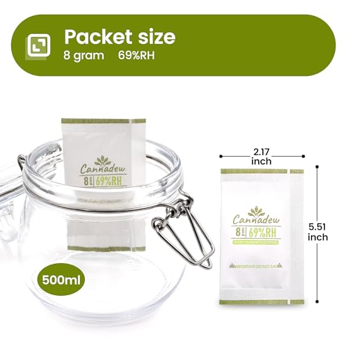 Cannadew 69% RH Humidity Packs (8g, 15 Pack) for Freshness