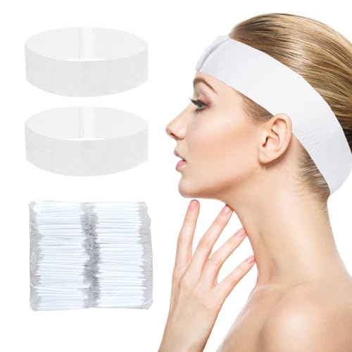 MoyRetty 100 Pack Disposable Headbands for Spa & Facials