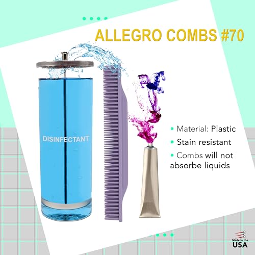 Allegro Combs Lavender 3-Row Detangling Comb for Curly Hair