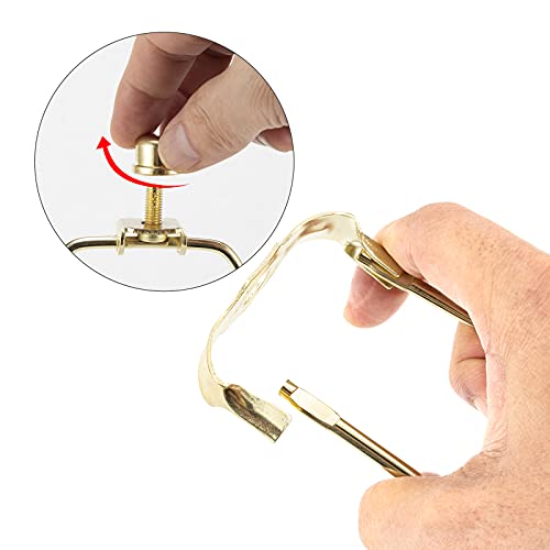 10-Inch Polished Brass Lamp Harp Kit - Pack of 2 with Bases & Finials