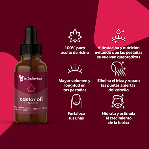 Pure Cold-Pressed Castor Oil for Hair Growth & Eyelash Enhancement - 30ml
