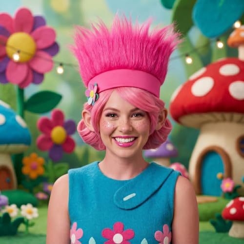 Hot Pink Hairy Headbands - 6pcs Funny Costume Accessories for Adults