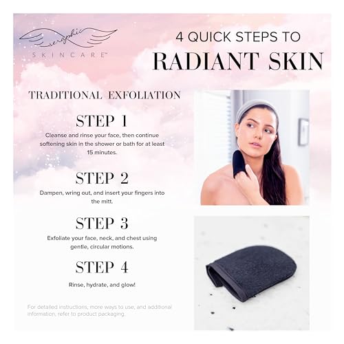 Dual-Sided Exfoliating Facial Mitt for Gentle Cleansing