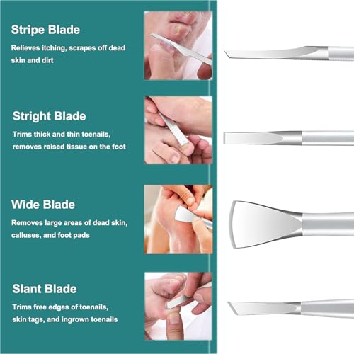 CHICREEN 5 Pack Manicure & Pedicure Tool Set - Stainless Steel Foot Care Kit
