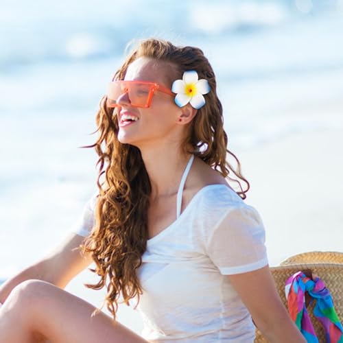 20 Pack Hawaiian Flower Hair Clips - Plumeria Beach Accessories