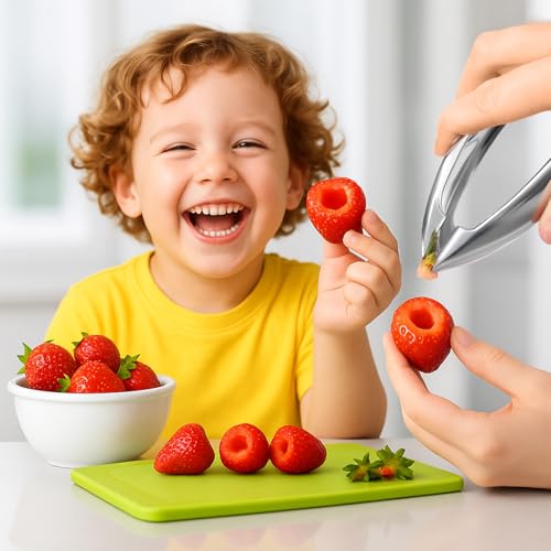YYP Stainless Steel Strawberry Huller with Ergonomic Handle
