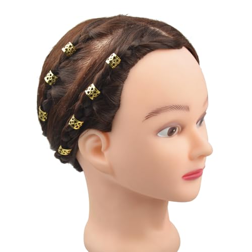 Gold Dreadlocks Beads 100 Pcs Hair Braid Rings Metal Cuffs for Women Hair Accessories
