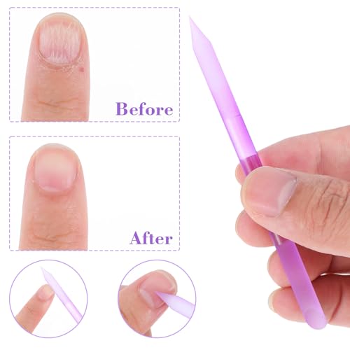 Glass Cuticle Pusher Set of 4 - Reusable Manicure Stick for Nail & Cuticle Care