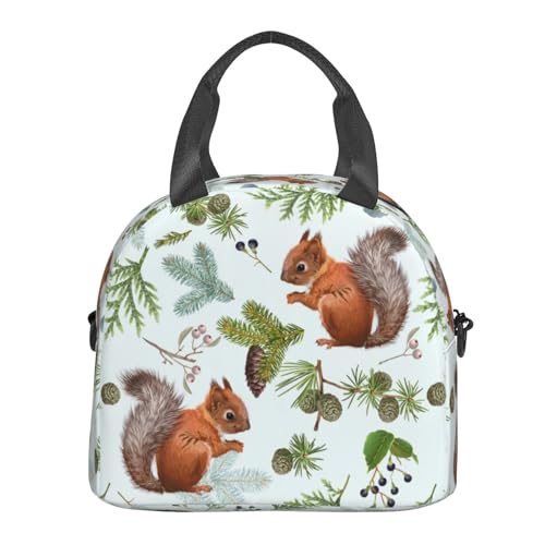 Reaocly Insulated Pine Cone Lunch Bag with Adjustable Strap