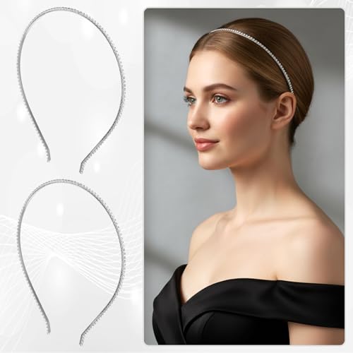 Silver Rhinestone Headbands for Women - Elegant Hair Accessories