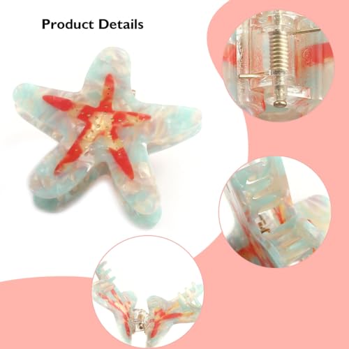 Starfish Hair Claw Clip - Handcrafted Cellulose Acetate Ocean Accessory