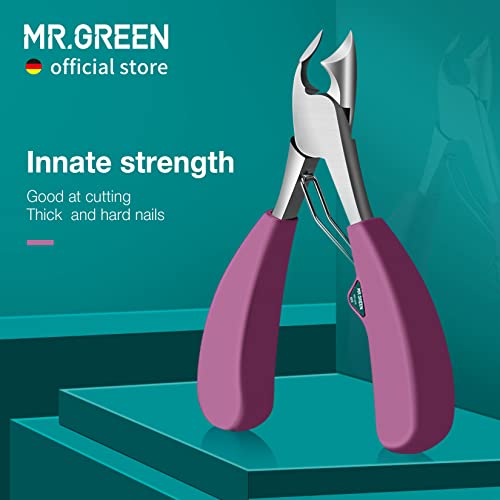 MR.GREEN Purple Toenail Clipper - Stainless Steel Ingrown Nail Cutter