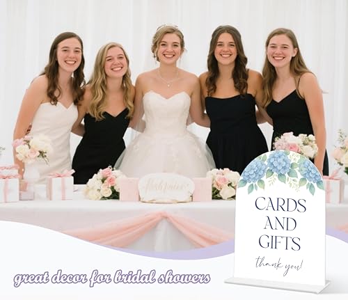 Dusty Blue Bridal Shower Sign - 6" x 8" Acrylic Table Decor