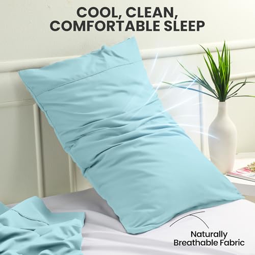 Utopia Bedding King Size Pillow Cases Set of 2 - Ultra Soft Spa Blue