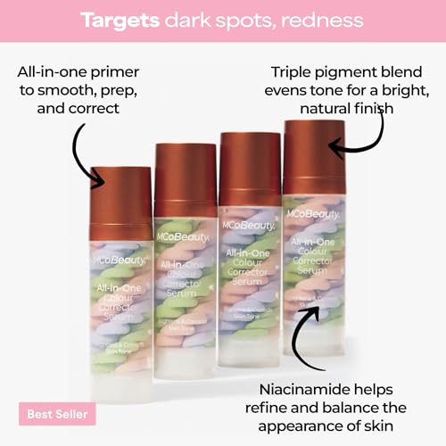 MCoBeauty All-In-One Color Correcting Serum - Redness Reducer & Primer