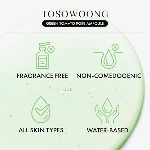 TOSOWOONG Green Tomato Pore Ampoule - Hydrating Face Serum for Skin Tightening
