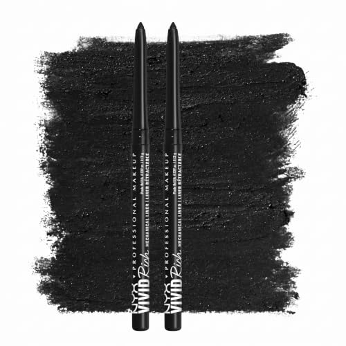 NYX PROFESSIONAL MAKEUP Mechanical Eye Pencil Vivid Rich Onyx Black Pack of 2