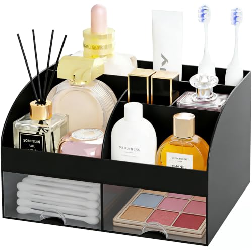 Makeup Organizer with 2 Drawers - Compact Cosmetic Storage