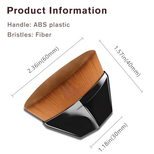 Jaasuee Hexagon Flat Top Kabuki Foundation Brush with Case - Flawless Liquid & Powder Makeup Tool