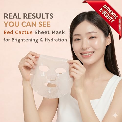 ELT Red Cactus Extract Hydrating Sheet Mask - 10 Pack Vegan K-Beauty