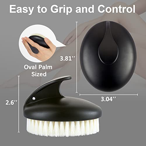 VANZAVANZU Dry Brushing Body Exfoliating Brush - Non-Slip Shower Scrubber, 2 Pack