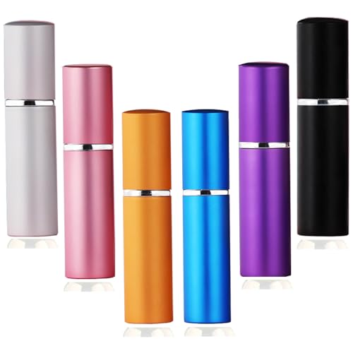 MIVIXI 5ml Refillable Travel Perfume Atomizer 6-Pack - Leakproof & Portable