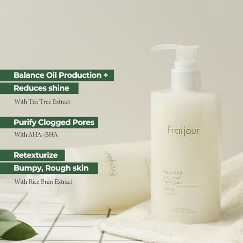 Fraijour Herb Wormwood O₂ Mask Pack - Exfoliating Bubble Mask for Oily & Acne-Prone Skin, 10.1 fl. oz.