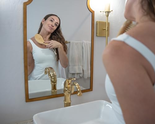 ROSENA Dry Body Brush with Curved Handle & Natural Bristles - Exfoliating Skin Care Tool