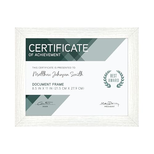 MCS Studio Gallery 8.5x11 White Woodgrain Picture Frame