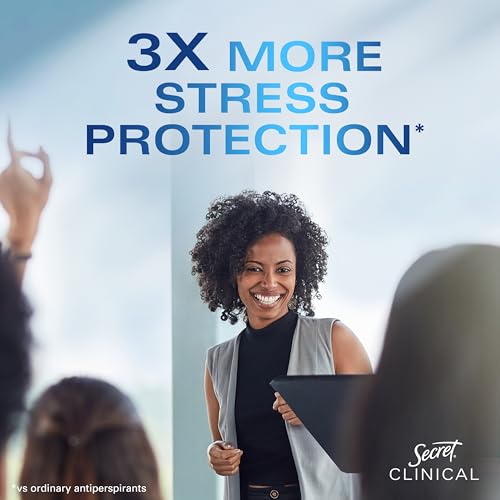 Secret Clinical Strength Antiperspirant Deodorant for Women, 2.6 oz, Cool Waterlily - 72hr Sweat & Odor Protection, Invisible Solid, Stress & Odor Control