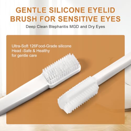 ASTONFOG 5-Pack White Silicone Eyelid Cleansing Brushes for Sensitive Eyes