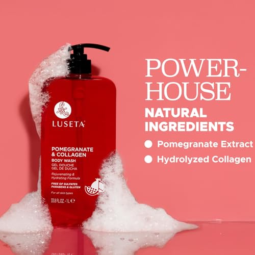 Luseta Pomegranate Collagen Body Wash for Dry Skin - 33.8oz