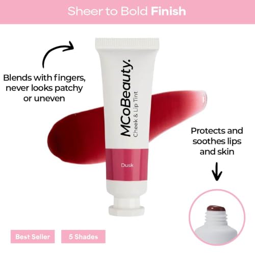 MCoBeauty Cheek & Lip Tint Dusk Cherry Red 2-in-1 Gel-Stain