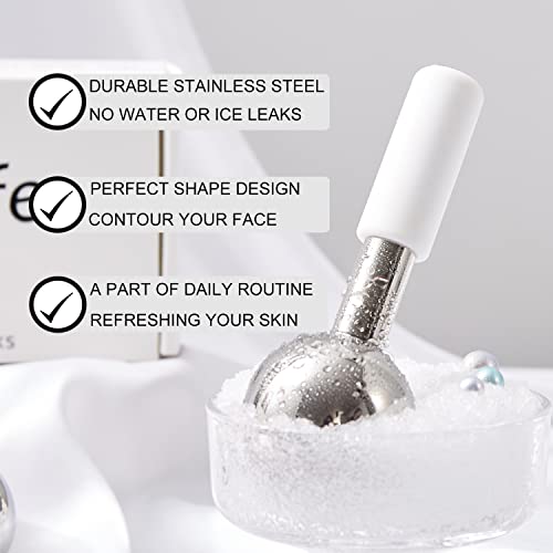 Pfefe Stainless Steel Ice Globes for Face - White Cryo Cooling Sticks