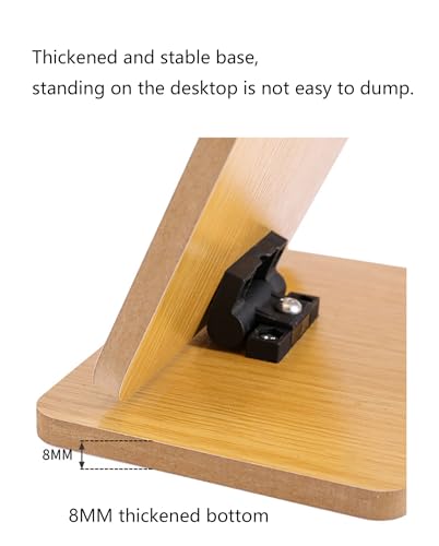 Vertical Wooden Rectangular Table Mirror with Stand - Adjustable Desktop Makeup Mirror