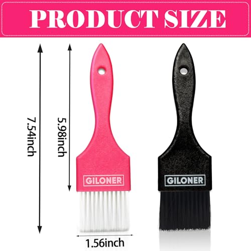 Giloner 2 Pack Hair Color Brush Set - Wide Applicator for Highlights & Root Touch Up
