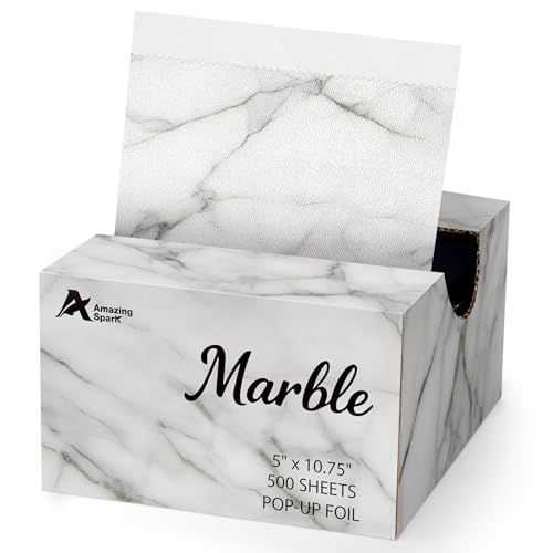 Marble Pattern Hair Foils for Highlighting - 500 Pre-Cut Aluminum Sheets