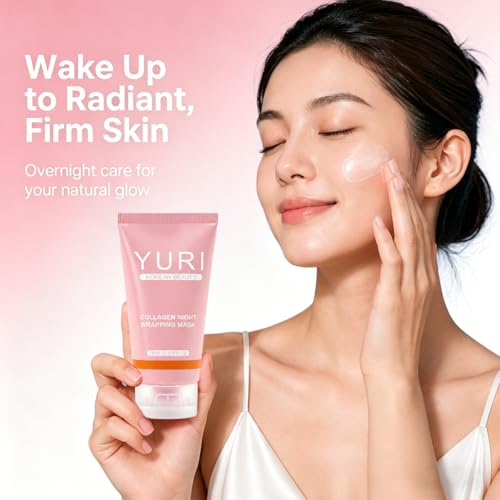 YURI Collagen Overnight Peel Off Mask - Hydrating & Firming, 2.54 Fl Oz