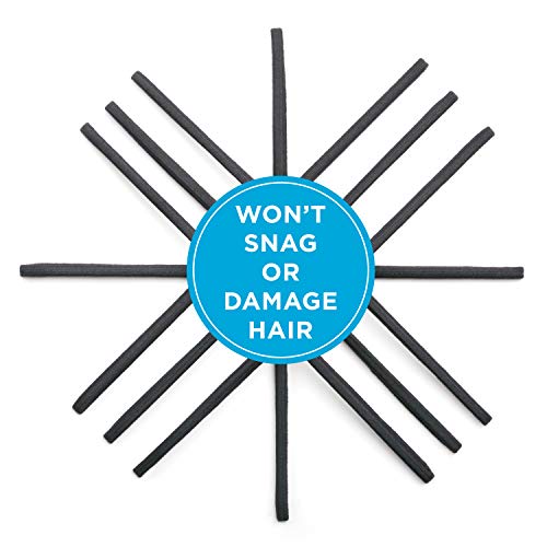 GOODY Ouchless Black Hairbands, 6 Count Pack of 2 - No Metal