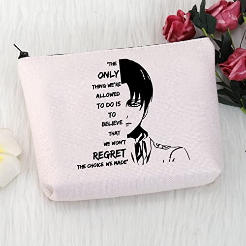MNIGIU Levi Ackerman Anime Gift Choice Made Bag Cosmetic Makeup Bag for Fans